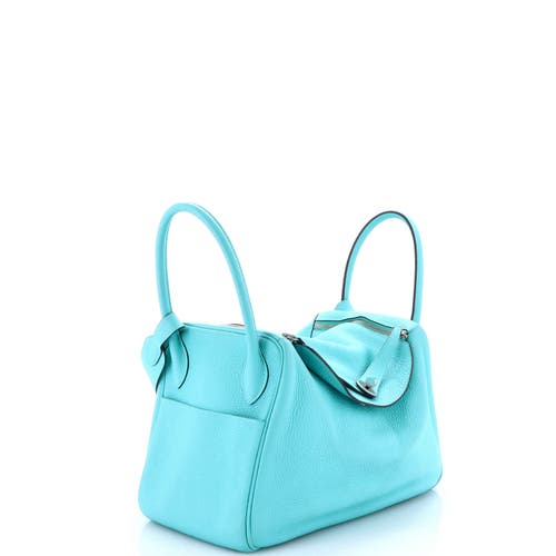 Pre-owned Hermes  Hermes Lindy Bag Clemence 34 In Blue