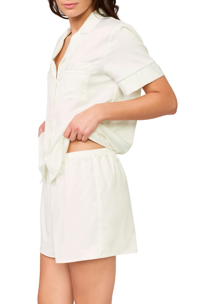 Rya Collection Aurora Charmeuse Short Pajamas, Alternate, color, Ivory