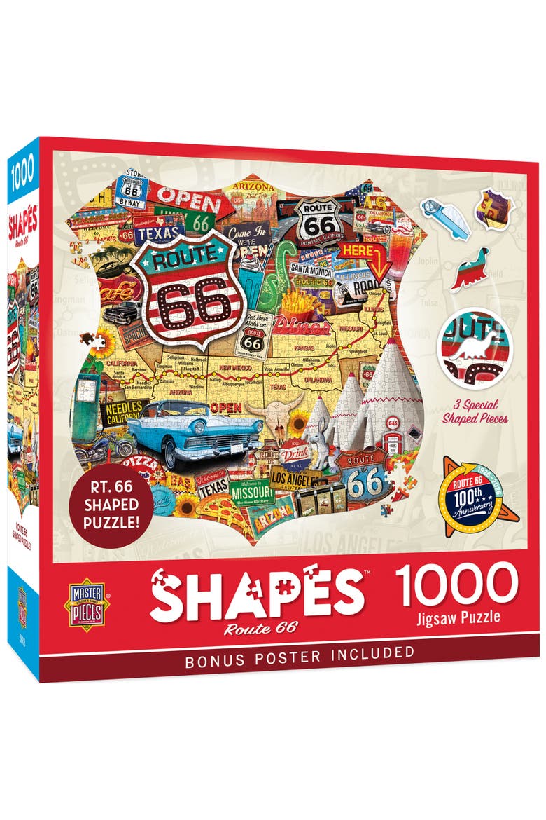 Route 66 1000 Piece Shaped Puzzle, Main, color, Multicolor