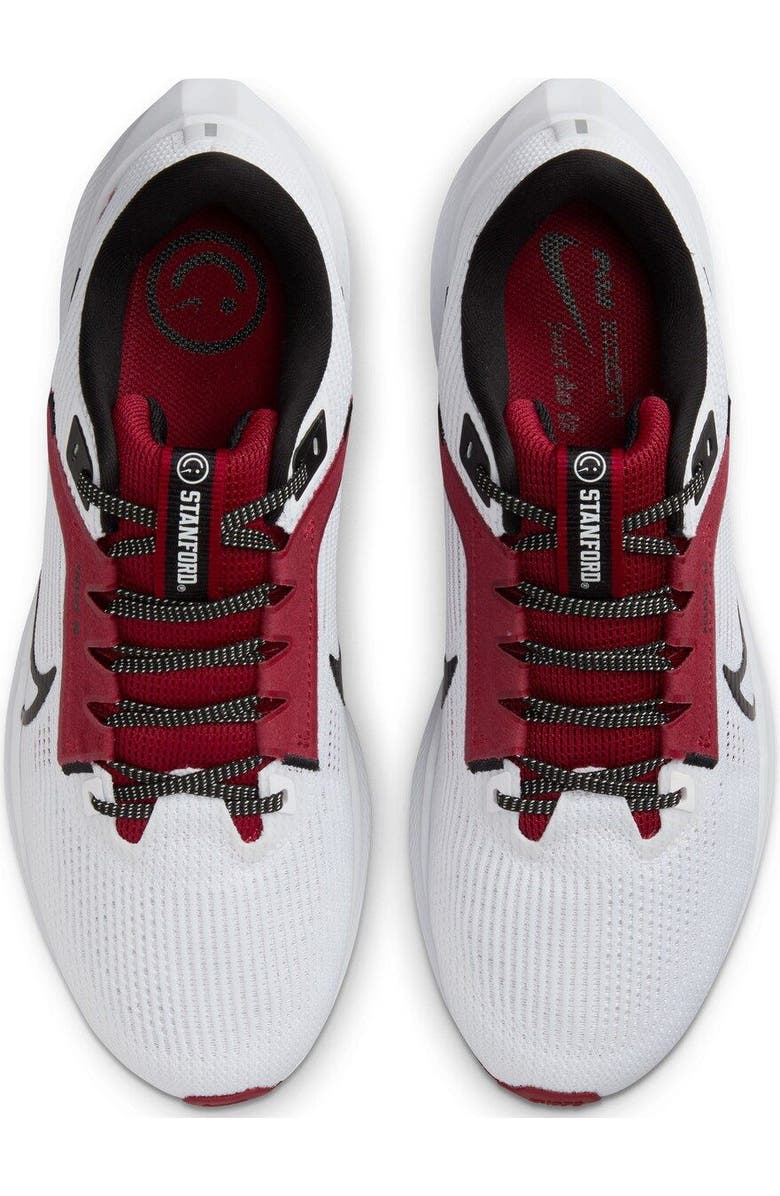 Nike Unisex Nike White Stanford Cardinal Zoom Pegasus 40 Running Shoe, Alternate, color, White