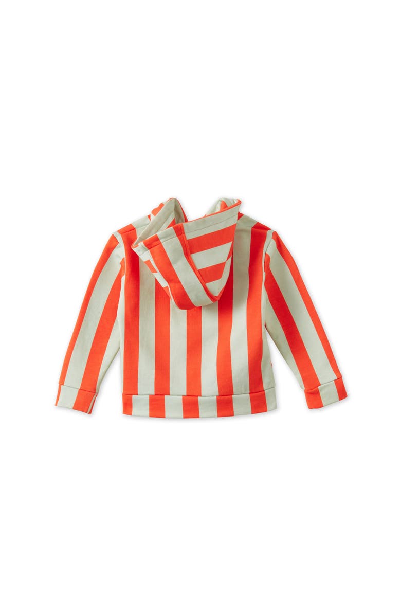 Vild House of Little Striped Organic Cotton Zip Up Hoodie, Alternate, color, Orange/Green Stripe