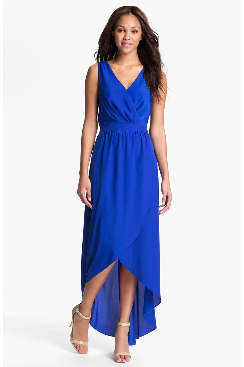 Lace Up High/Low Maxi Dress, Main, color, COBALT
