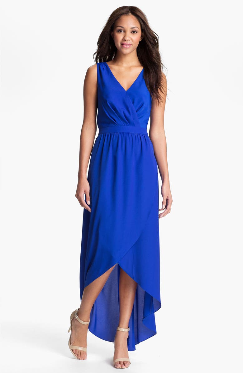 Presley Skye Lace Up High/Low Maxi Dress, Main, color, 