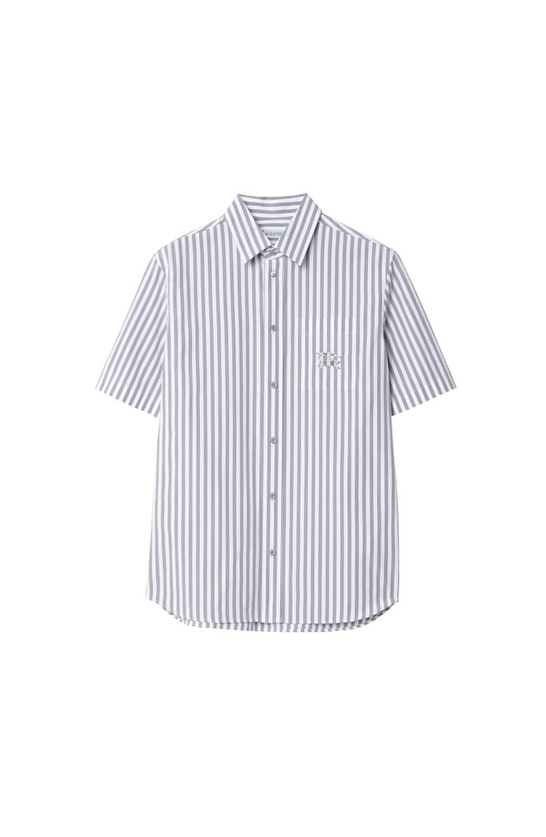 Burberry Striped Cotton Poplin Shirt, Alternate, color, Marble Grey/White