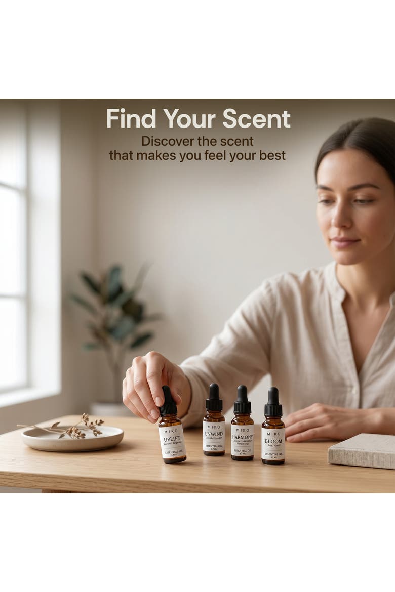 Essential Oil Discovery Set 4 Organic Aromatherapy Blends 4 x 3.7ml, Alternate, color, Clear