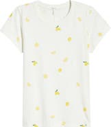 rag & bone Lemon Print Cotton Baby Tee