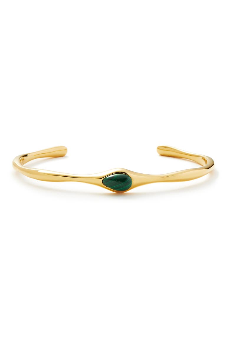 Malachite Cuff Bracelet, Main, color, GOLD