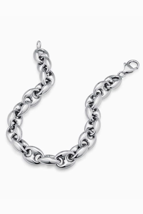 Oradina Sterling Silver Chunky Mariner Bracelet In Silver