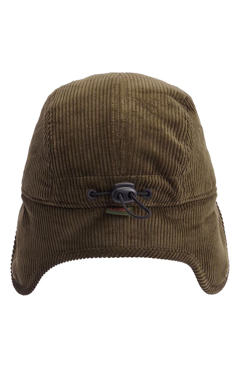 Barbour Lowfen Corduroy Trapper Hat, Alternate, color, Olive