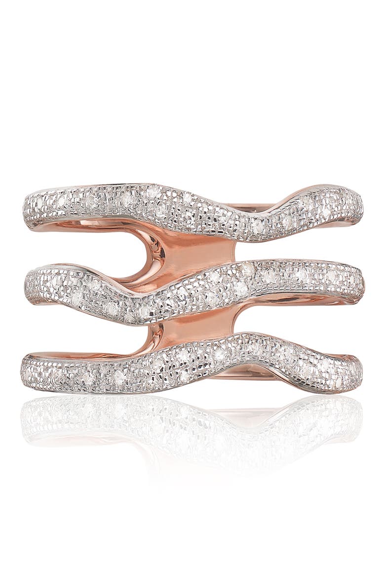 Riva Three Band Diamond Ring, Main, color, ROSE GOLD