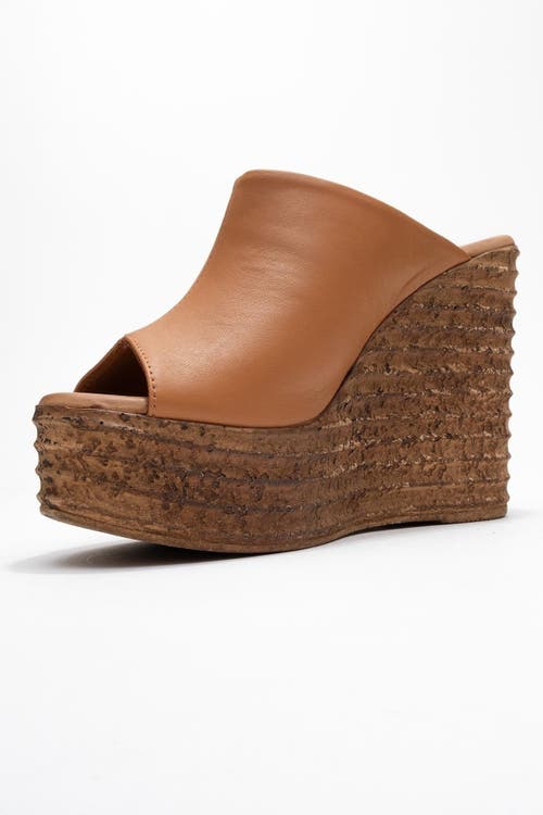 Forever & Always Shoes Nelly Leather Platform Sandal In Brown