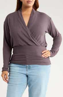 Renee C Surplice V-Neck Long Sleeve Top