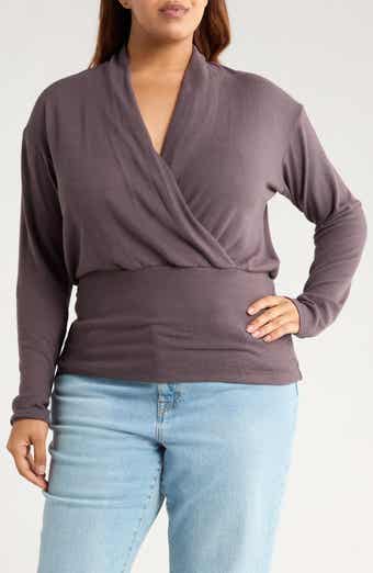Surplice V-Neck Long Sleeve Top