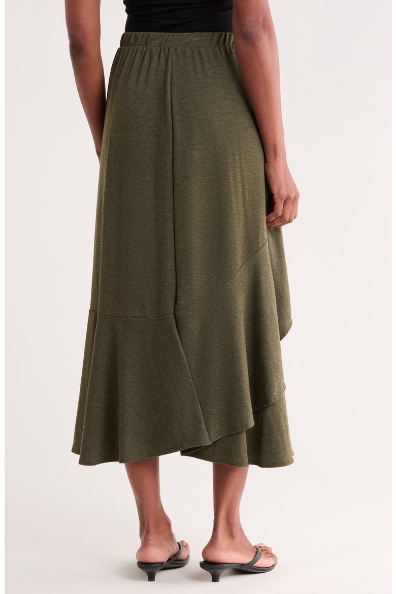 Faux Wrap Midi Skirt, Alternate, color, GREEN