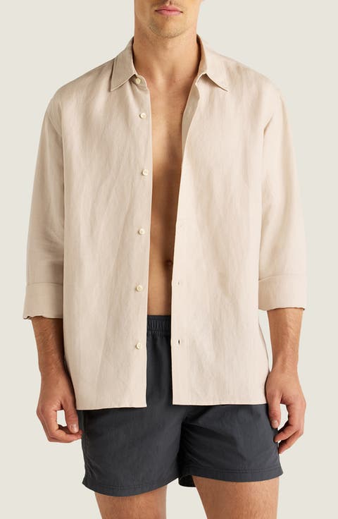 Andrew Linen Blend Button-Up Shirt