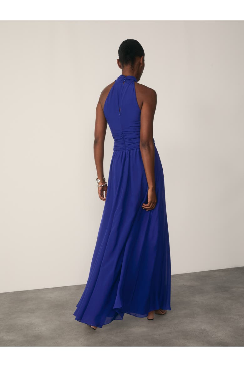 Rivera Silk Halter Maxi Dress, Alternate, color, Blue