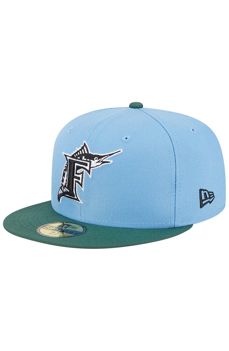 New Era Men's New Era Sky Blue/Cilantro Florida Marlins 2003 World Series Cooperstown Collection 59FIFTY Fitted Hat, Alternate, color, Light Blue