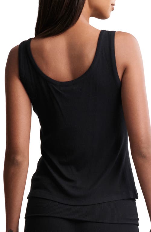 Barefoot Dreams Ultra Soft Rib Button-up Tank In Black