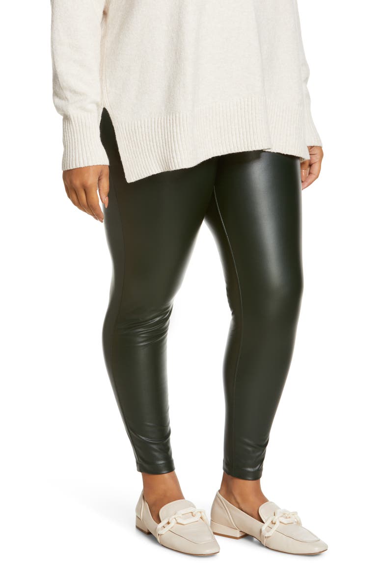 Stretch Faux Leather Skinny Pants, Alternate, color, DARK WILLOW