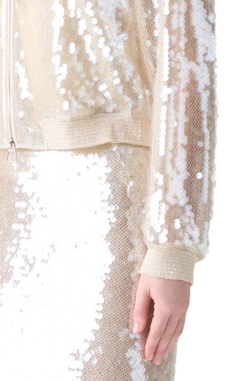 Akris Taide Sequin Mesh Bomber Jacket