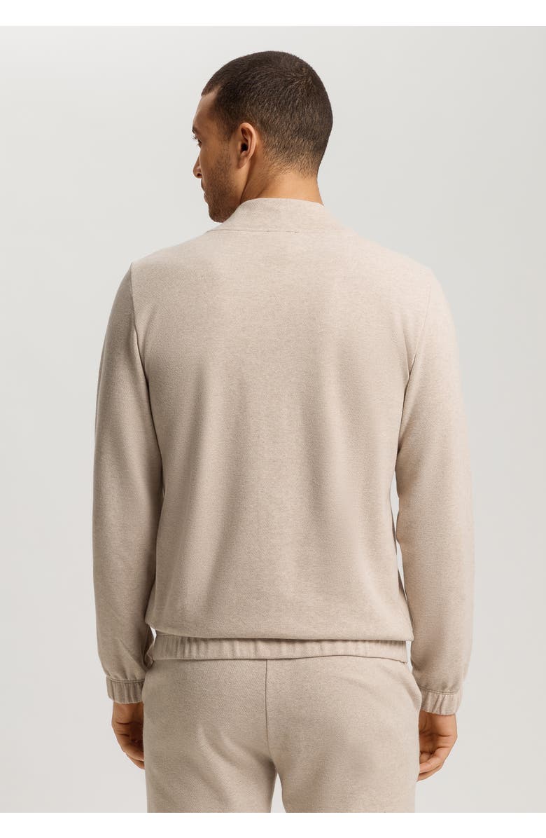 Hanro Cozy Living Organic Cotton Soft Jersey Pullover, Alternate, color, Camel Melange