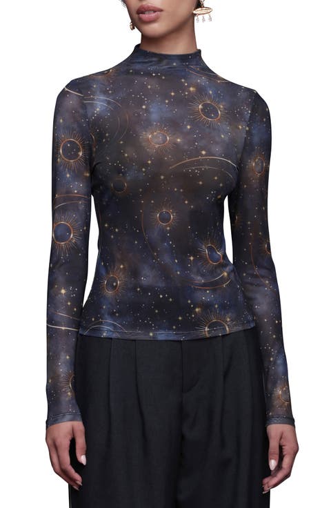 Celestial Print Long Sleeve Shirt