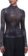Avec Les Filles Celestial Print Long Sleeve Shirt