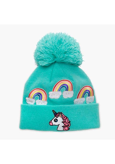 Kids Unicorn Pom Winter Hat