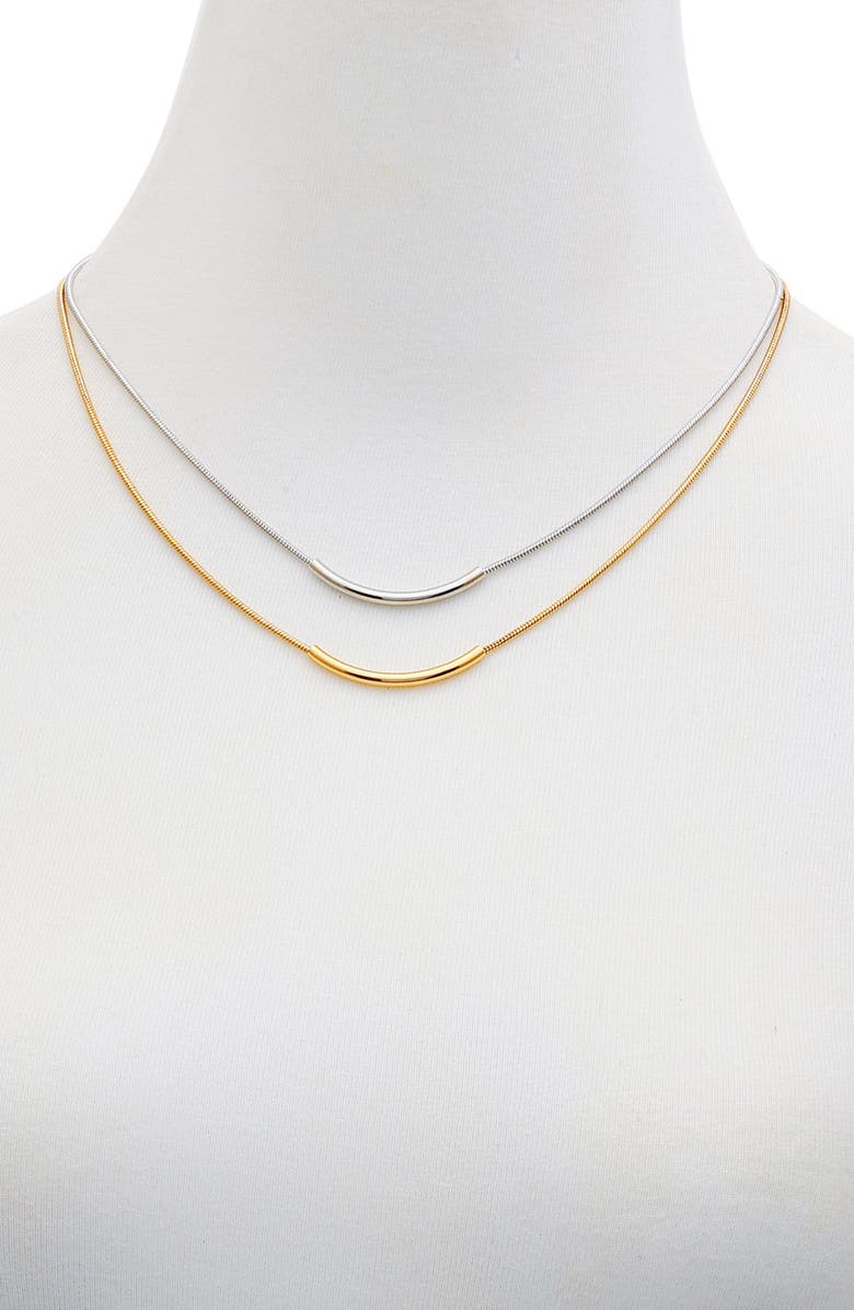 Vince Camuto Two Tone Necklace Set, Alternate, color, Goldtone