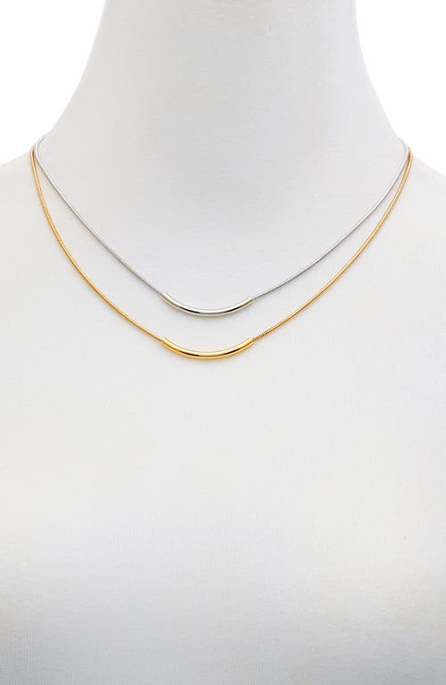 Vince Camuto Two Tone Necklace Set In Goldtone