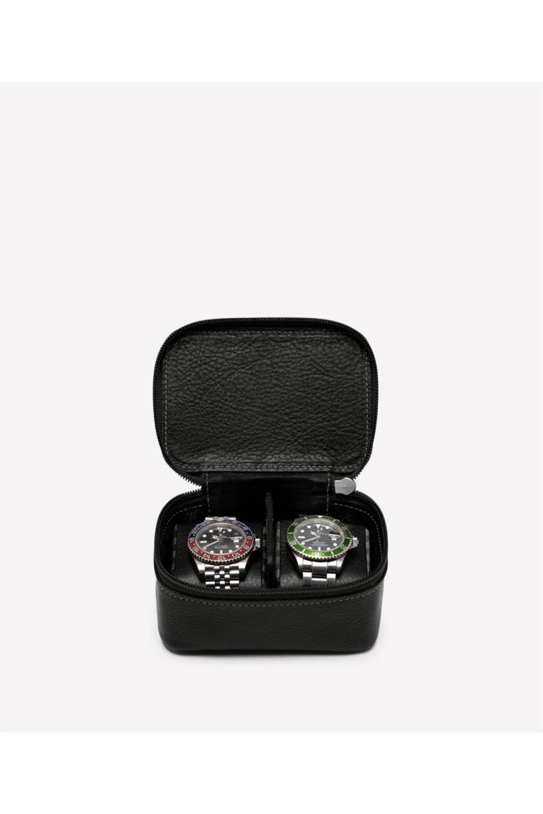 Travel Watch Case No. 257, Alternate, color, Vintage Black Leather