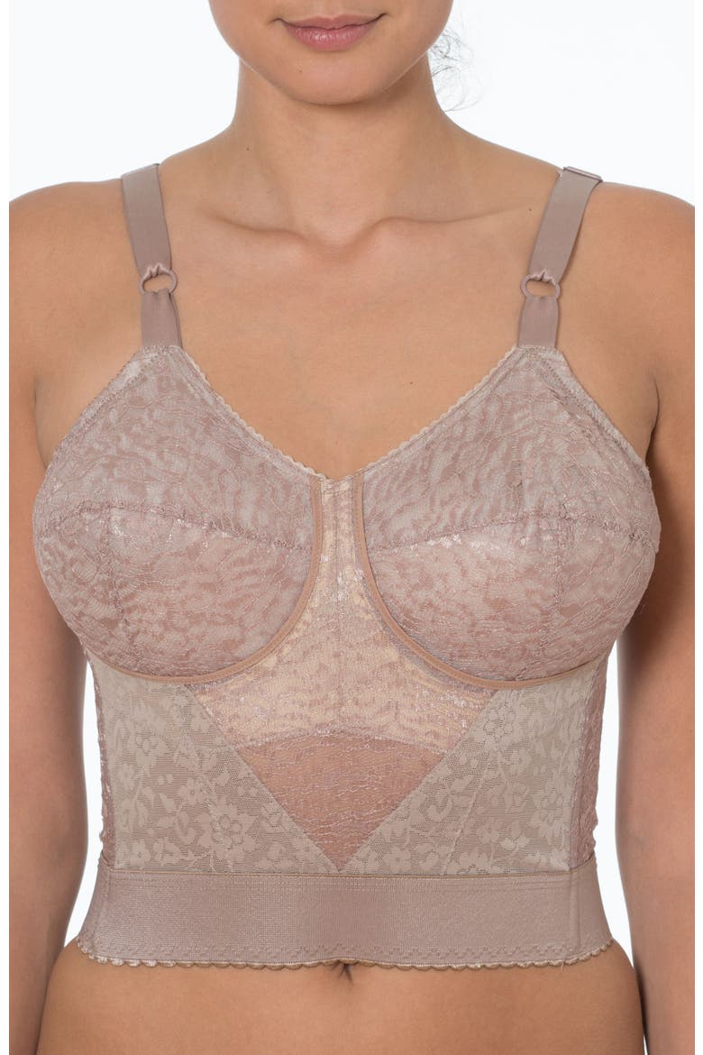 Longline Wireless Shaping Bra with Expandable Cups, Main, color, Mocha