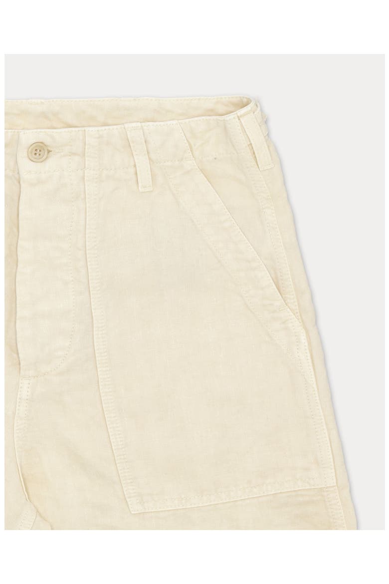 Simone Fatigue Linen Shorts, Alternate, color, White