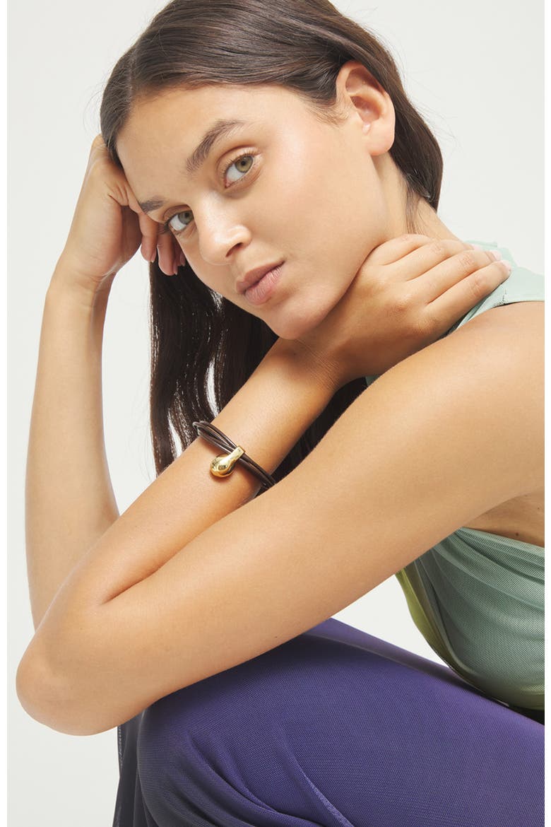 Leather Strap with 18K Gold-Plated Dial, Alternate, color, Gold