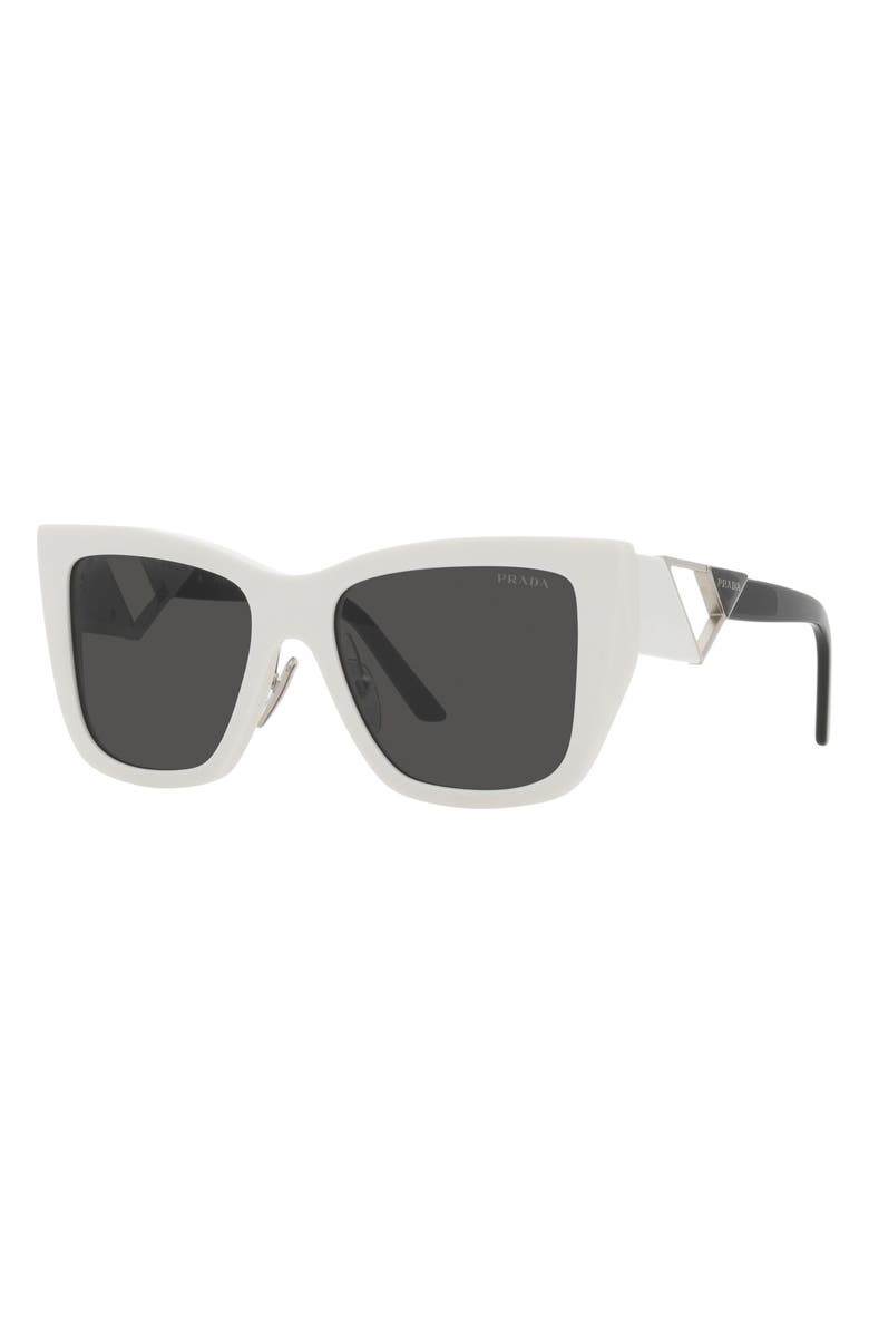 Prada 54mm Geometric Sunglasses, Alternate, color, Bone