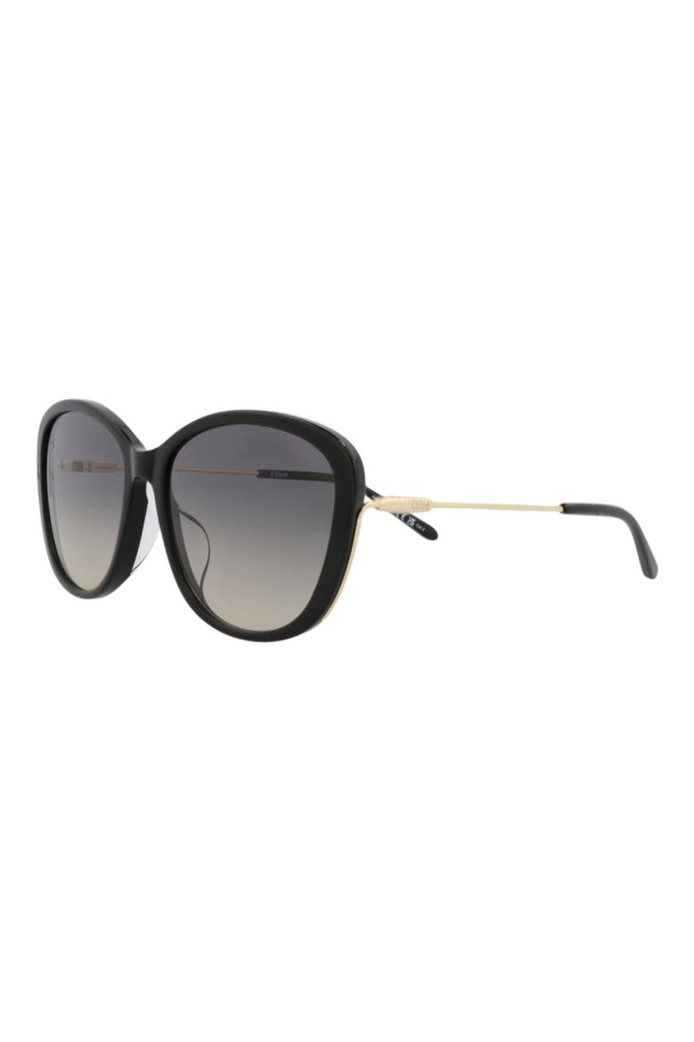 59mm Square Gradient Sunglasses, Alternate, color, BLACK GOLD GREY