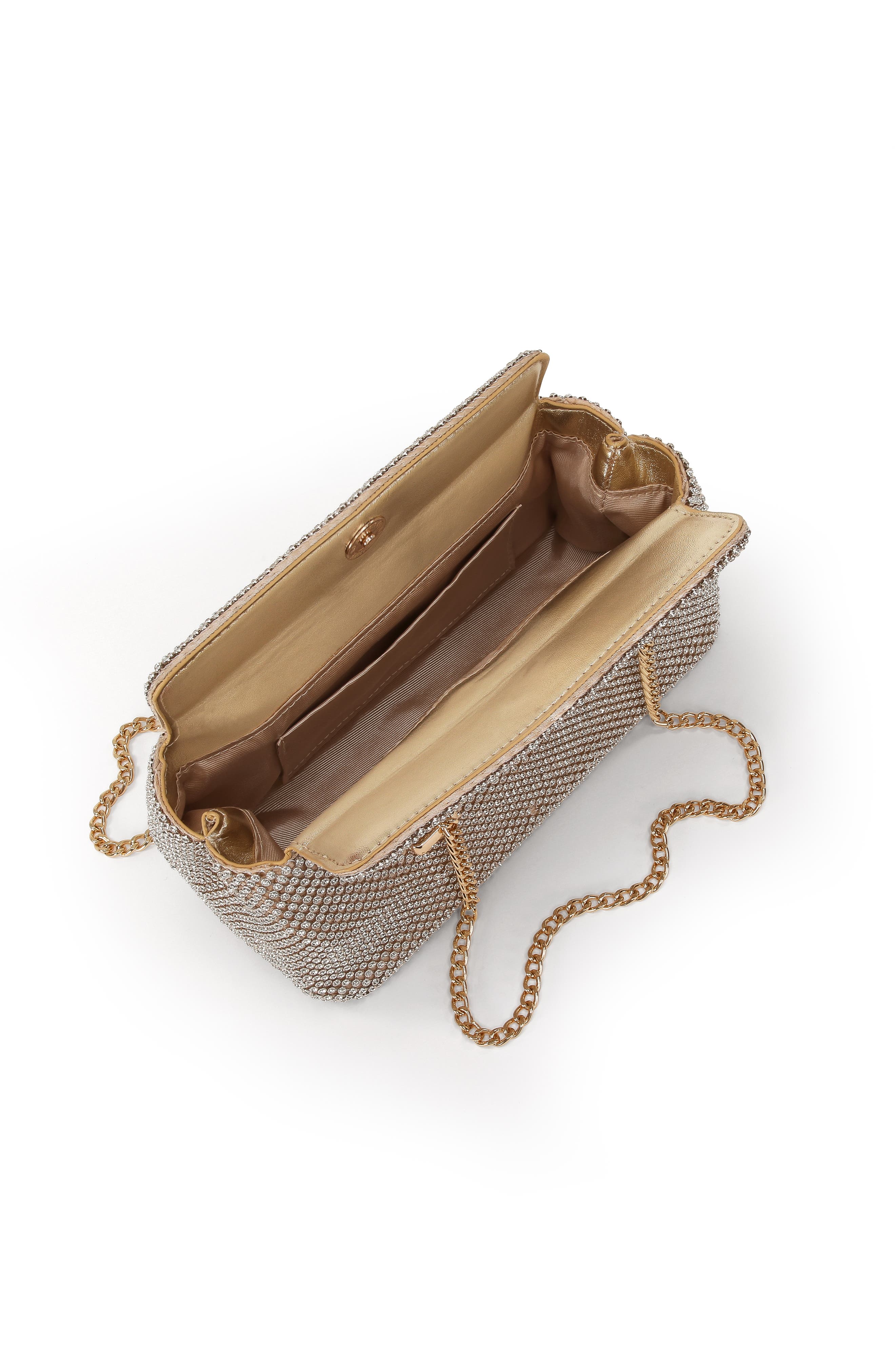 Jewel Badgley Mischka Juniper Crystal Vintage Inspired Clutch, Alternate, color, Gold