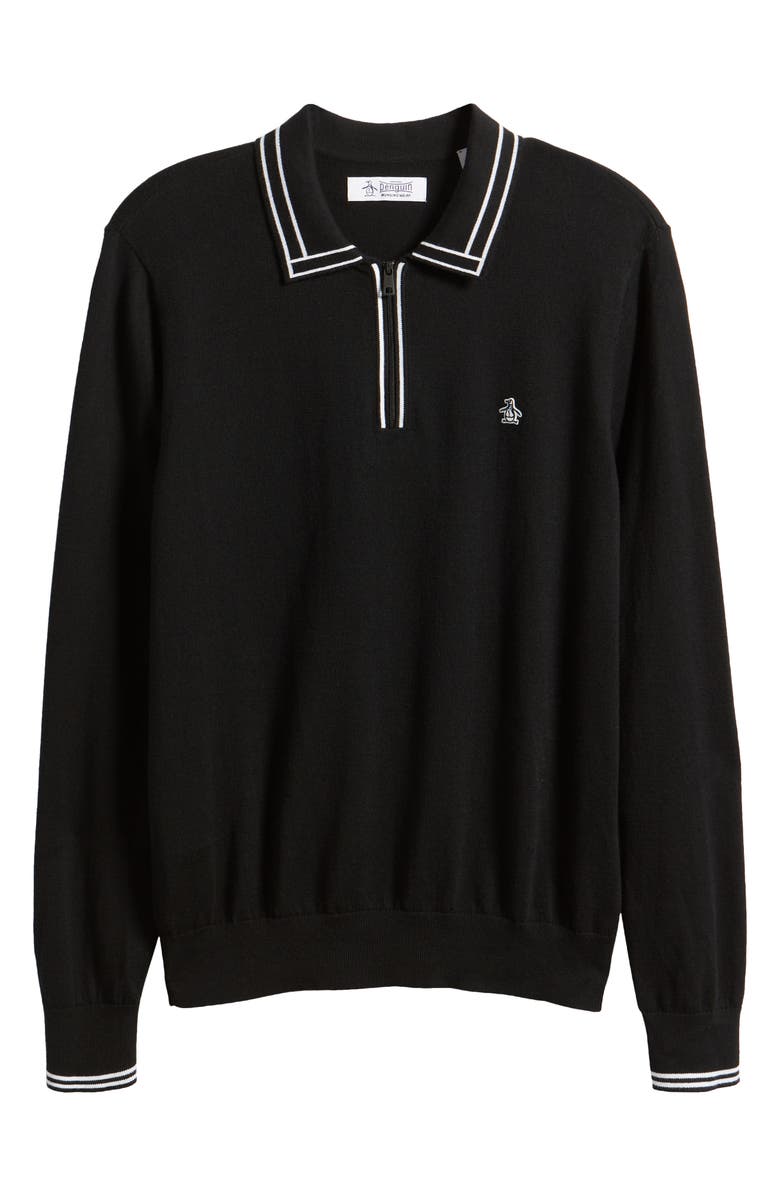Original Penguin Tipped Zip Polo Sweater, Alternate, color, 