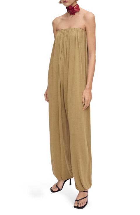 Puffed Strapless Jumpsuit
