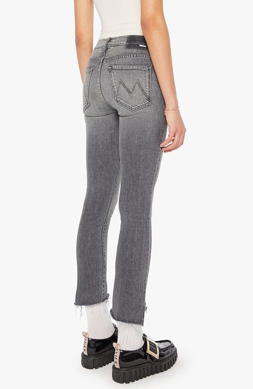 Mother The Insider Crop Step Fray Moshpit Memories Jeans In Gray