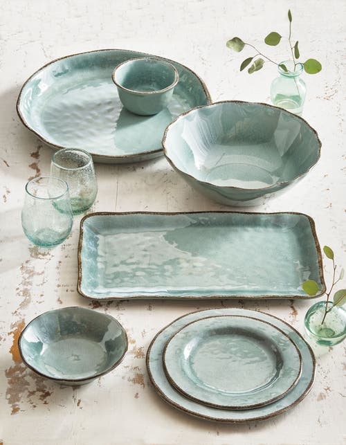 Tag Veranda Slate Blue Melamine Serving Bowl Dishwasher Safe In Gray