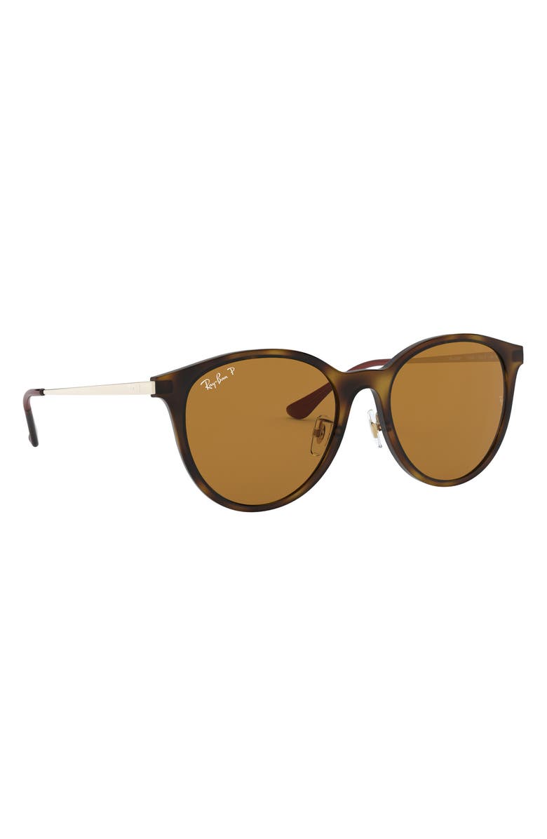 Ray-Ban 55mm Polarized Square Sunglasses, Alternate, color, Light Havana / Brown