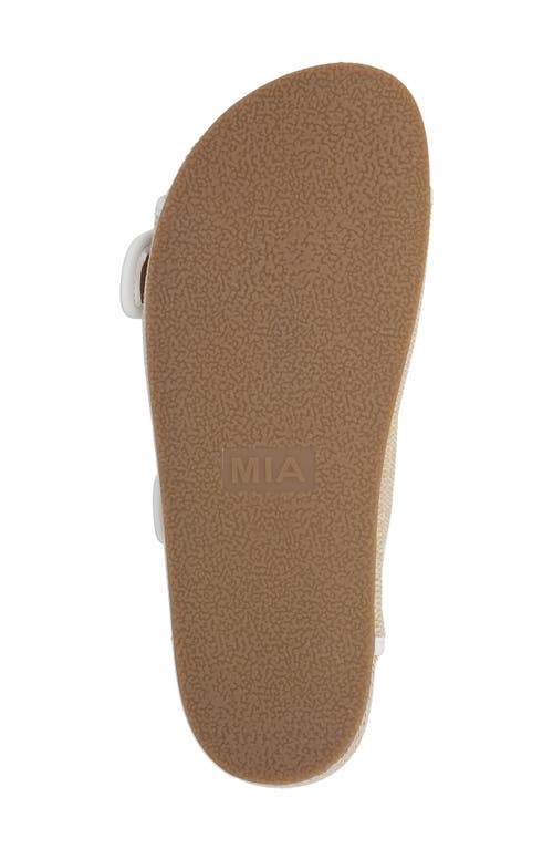 Mia Women's Gazell Double Buckle Slip-on Slide Sandals In Natural/white