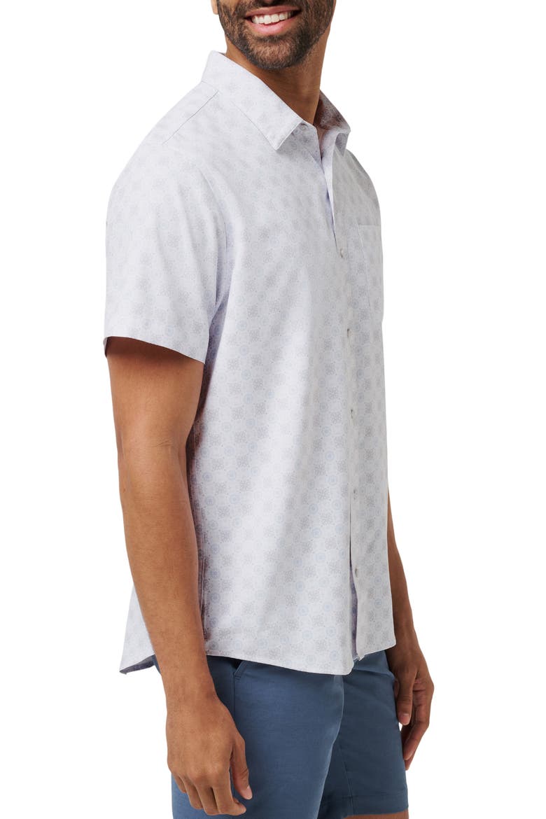 Postcard Please Short Sleeve Button-Up Shirt, Alternate, color, WHITE