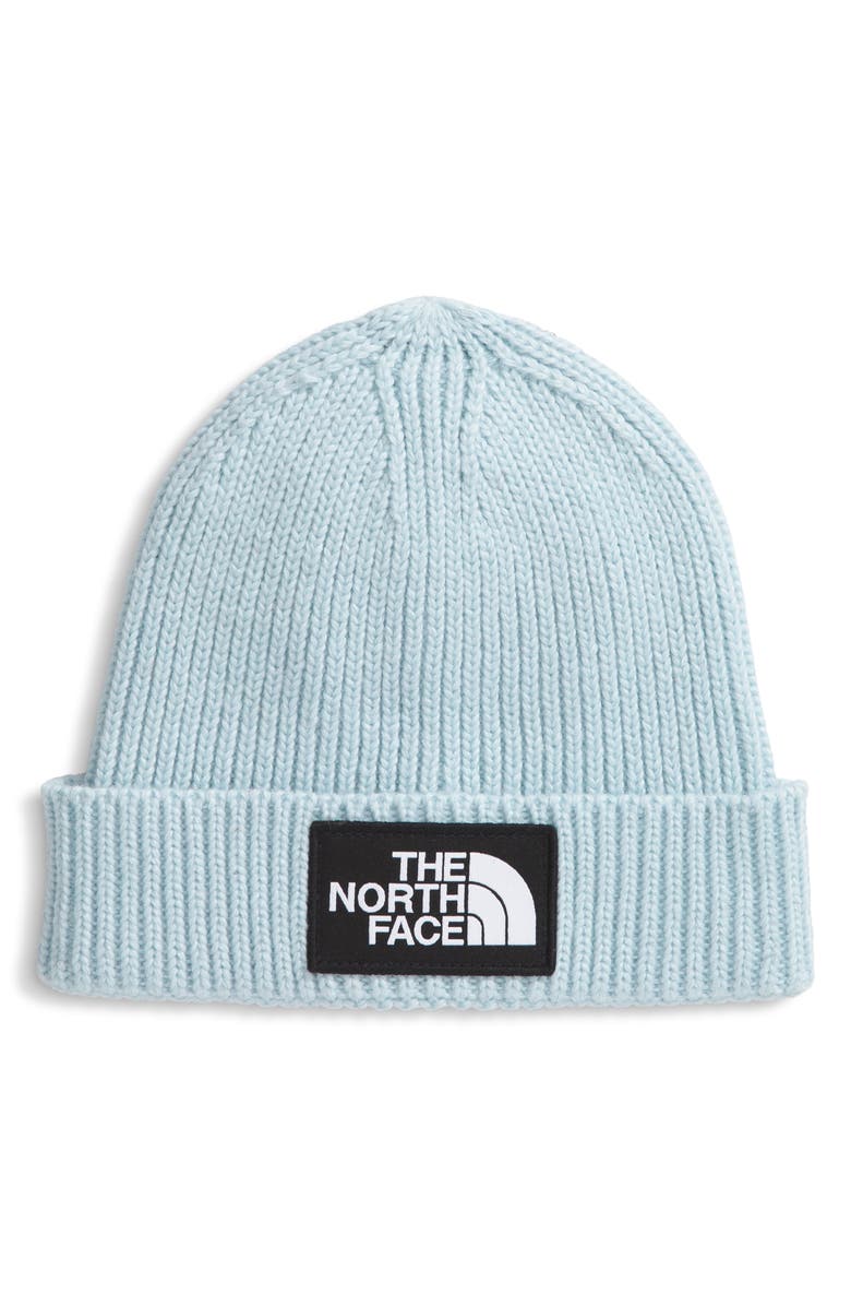 The North Face Logo Box Cuffed Beanie, Main, color, Polar Haze