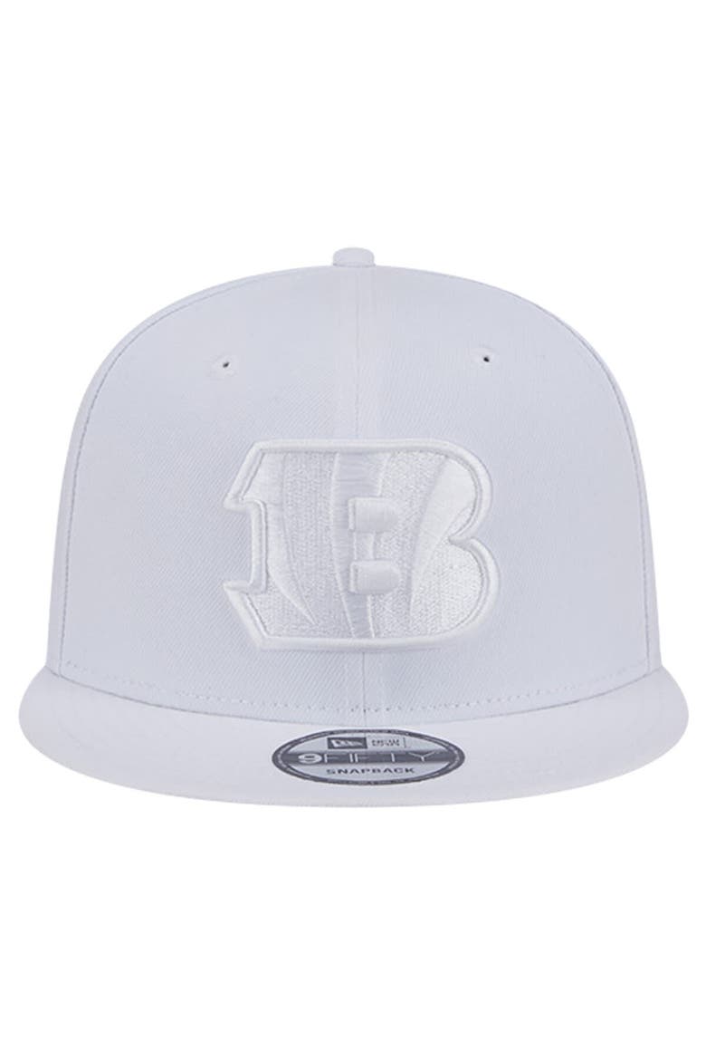 Men's New Era Cincinnati Bengals Main White on White 9FIFTY Snapback Hat, Alternate, color, White