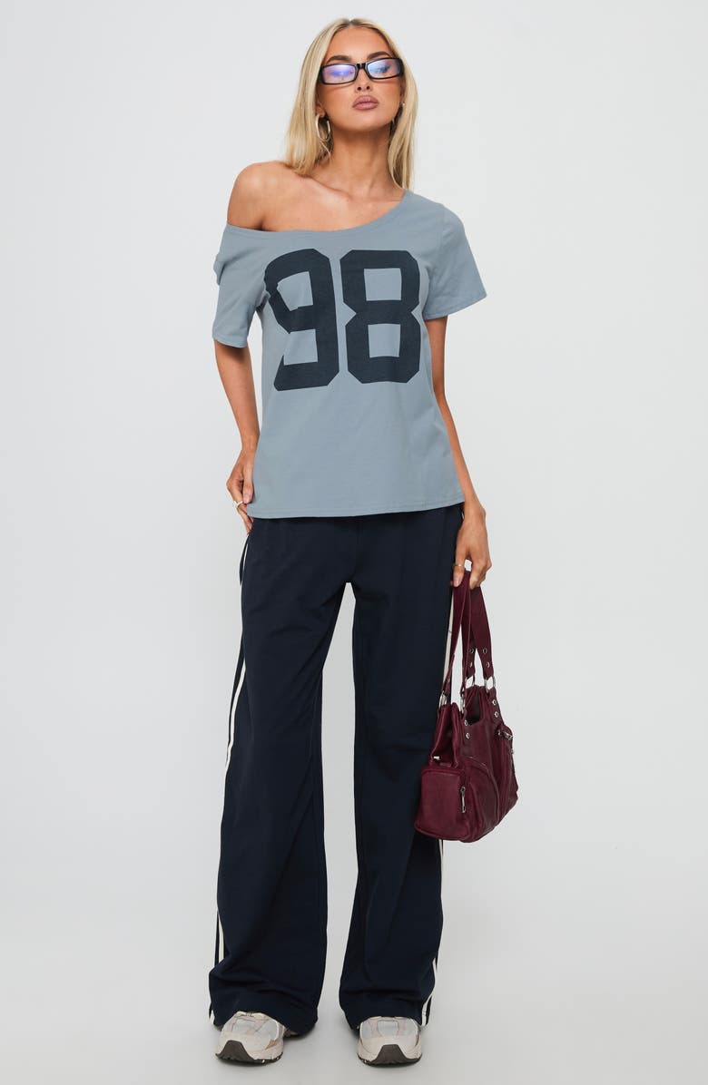 Princess Polly Stayback One-Shoulder Graphic T-Shirt, Alternate, color, Blue