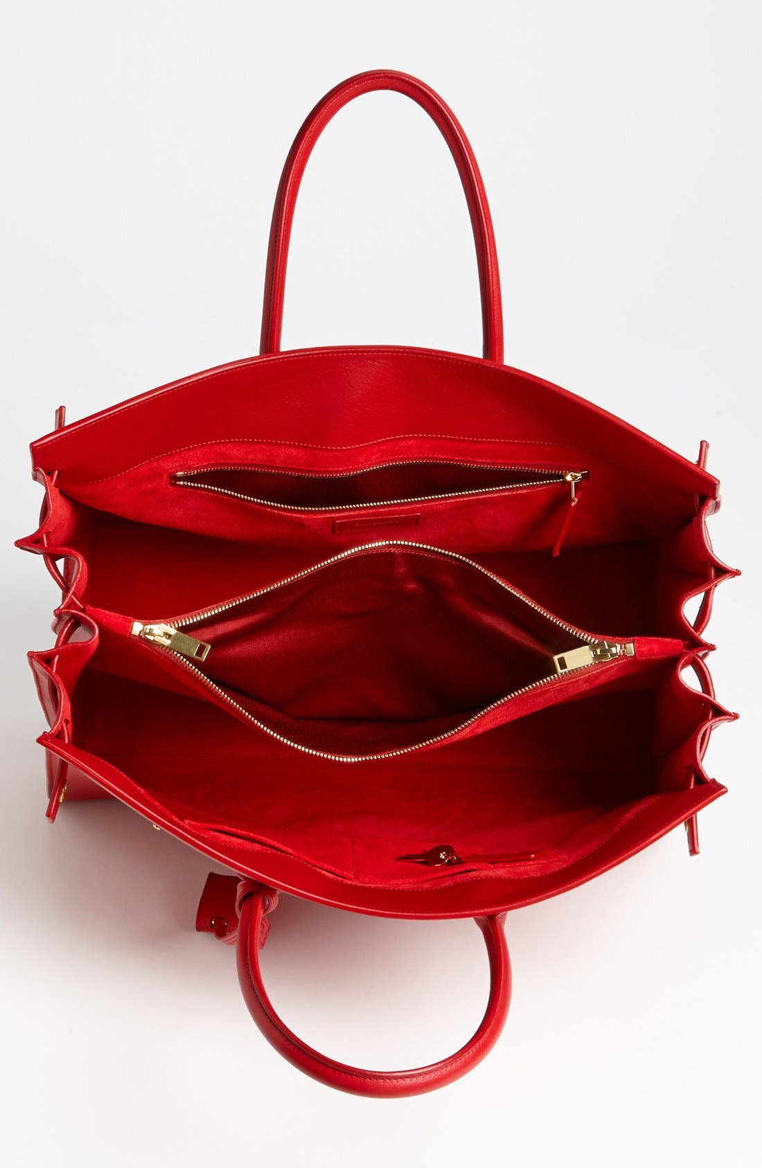 'Sac de Jour' Leather Tote, Alternate, color, ROUGE
