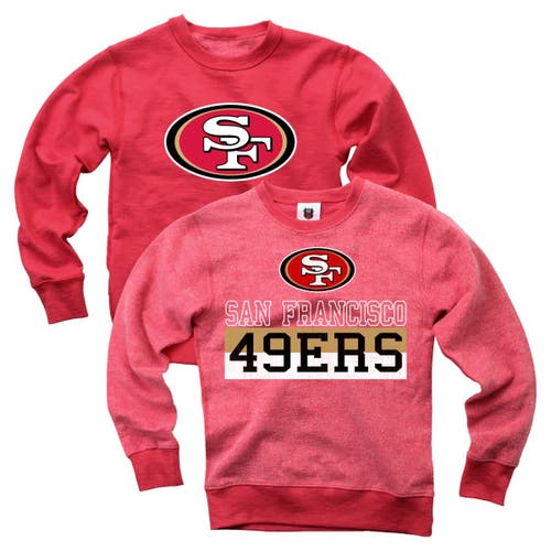Wes & Willy Youth Scarlet San Francisco 49ers Reversible Fleece Pullover Sweatshirt In Red