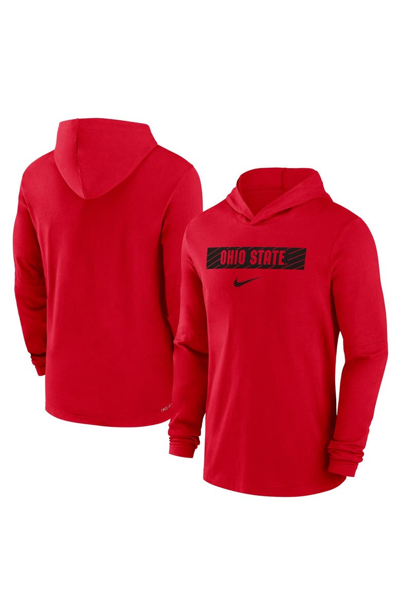 Nike Men's Nike Red Ohio State Buckeyes 2024 Sideline Hoodie Performance Long Sleeve T-Shirt, Main, color, 
